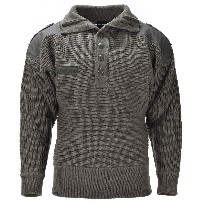 Mil-tec varumärkeströja Österrikisk arméstil Alpin Pullover Knit Men Olive Od Wool