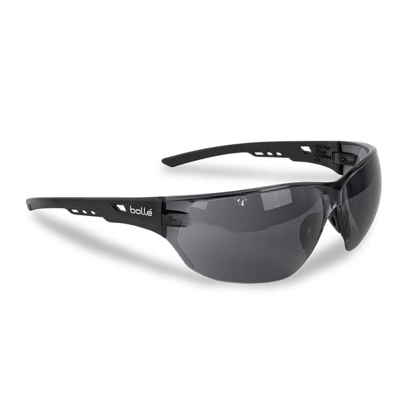 Bolle Ness Tactical Glasses Hartable Black Frame Smoke Lens UV Protection