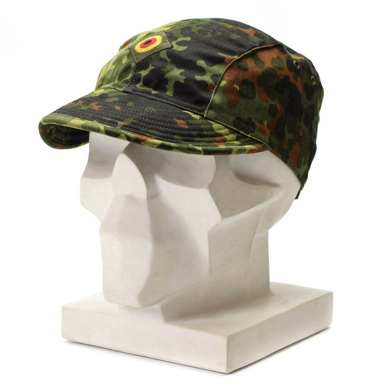 Äkine Original German Army Air Force Cap Flecktarn Camo Peak Hat Military New