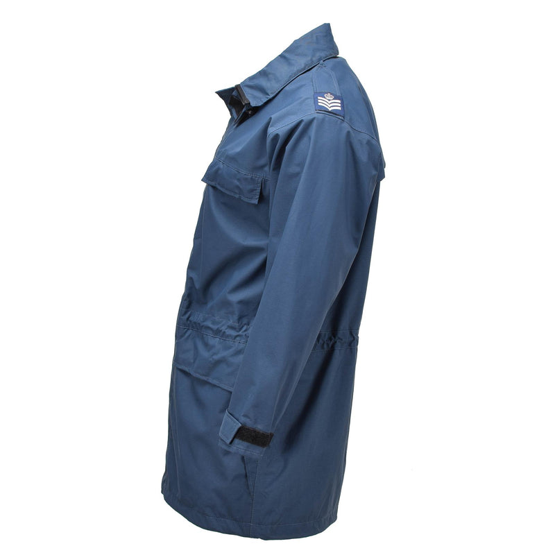 Original British Royal Air Forces Rain Jacket Goretex Raf Wet Weather Coat Blue