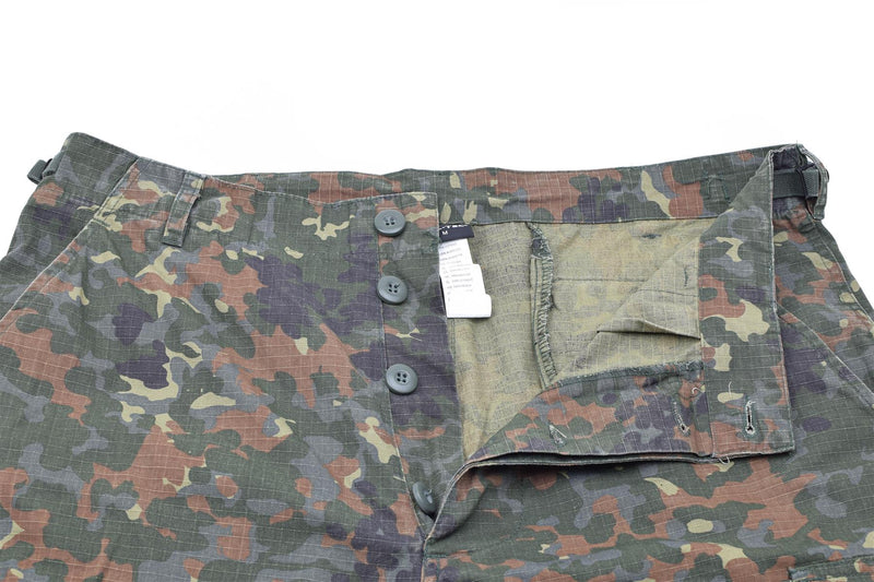 Mil-Tec Brand U.S. Military Style Prewashed Flecktarn Camo RipStop Field Shorts