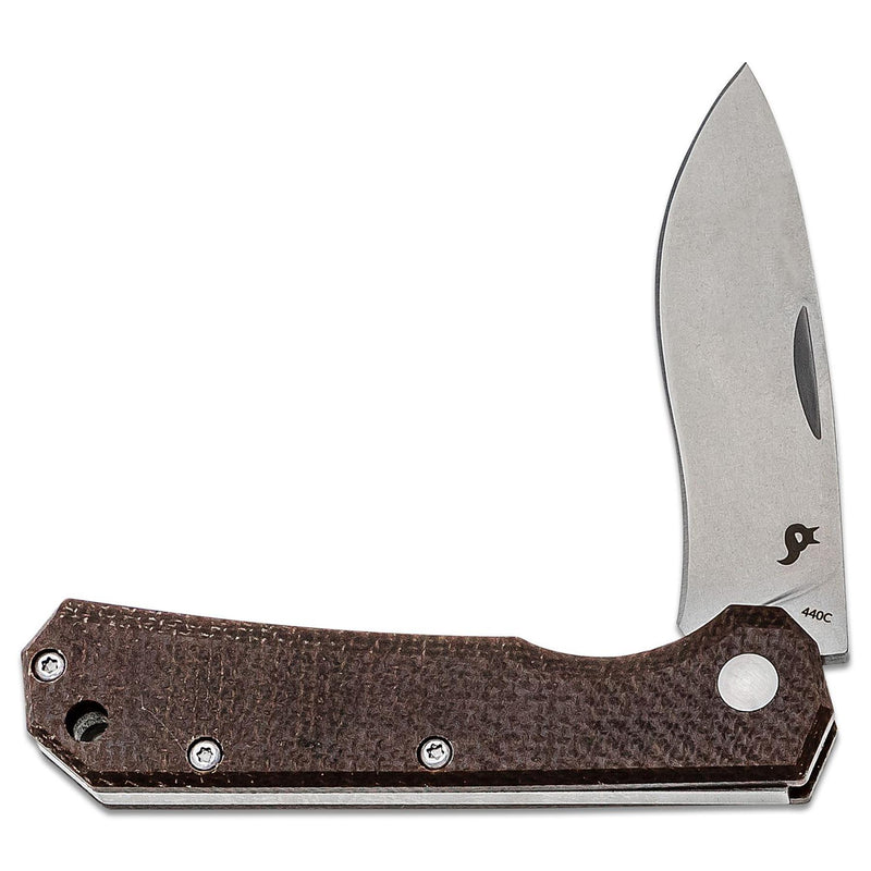 Räv knivar märke ciol folding kniv micarta stål 440c satinbelagd läder mantel