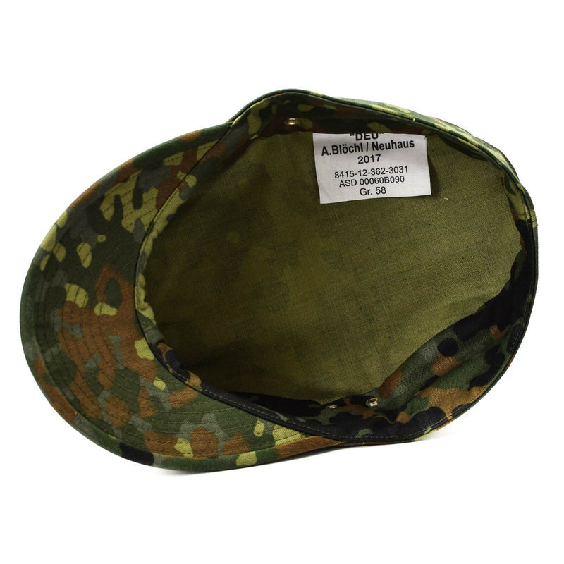 Äkine Original German Army Flecktarn Cap BW Woodland Camo Military Hat Ny