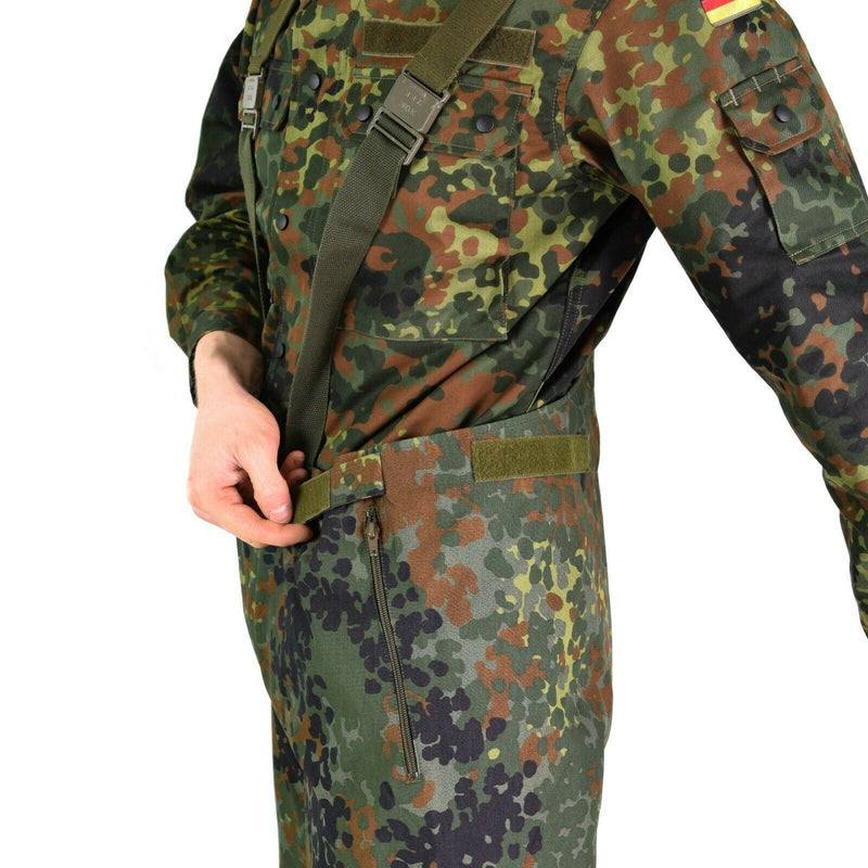 Original tyska armébyxor Goretex Bib N Brace Flecktarn Pants övergripande regn