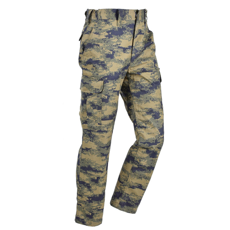 Original Turkish Army Blue Digital Camo Tactical Pants Ripstop Combat Trousers