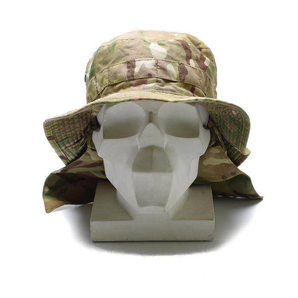 Original British Tactical Camo Hat MTP Boonie Cap med Neck Flap Summer Hat