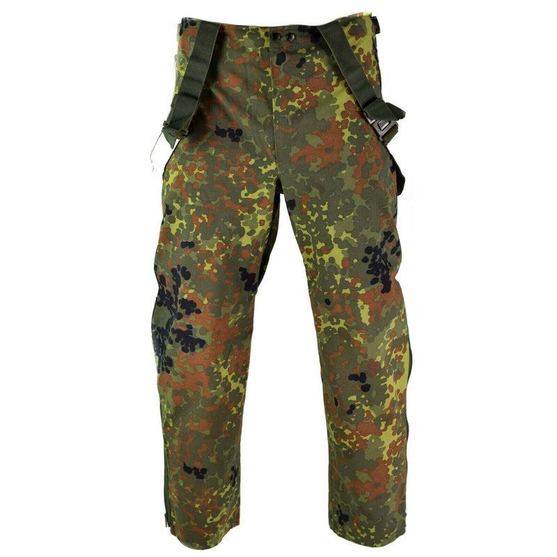 Original tyska armébyxor Goretex Bib N Brace Flecktarn Pants övergripande regn