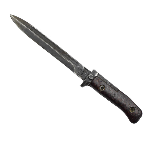 Original tjeckiska militär VZ 58 Rifle Bayonet Leather Scabbard Combat Fixed Knife