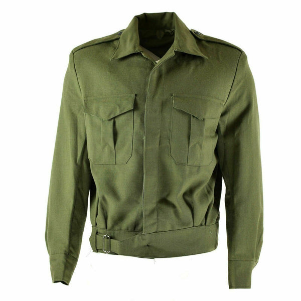 Äkta grekiska arméfält Ike Jacket Gabardine Wool Blaze Khaki Military New