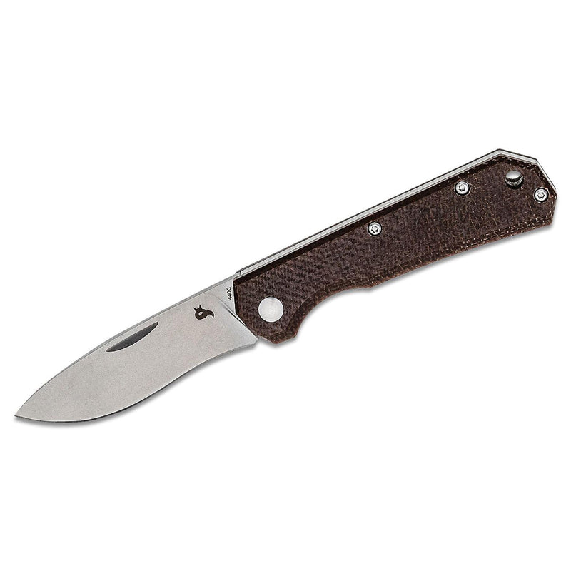 Räv knivar märke ciol folding kniv micarta stål 440c satinbelagd läder mantel