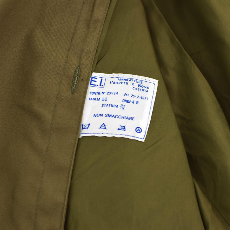 Original italiensk armé trenchcoat khaki blå vanlig färg regnrock militär fråga