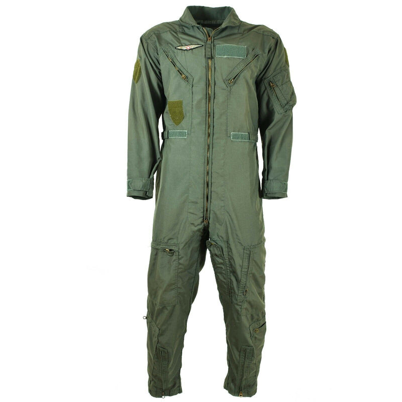 Äkta amerikanska militära USAF CWU-27/P Flight Suit Coveralls Fire Resistant Green