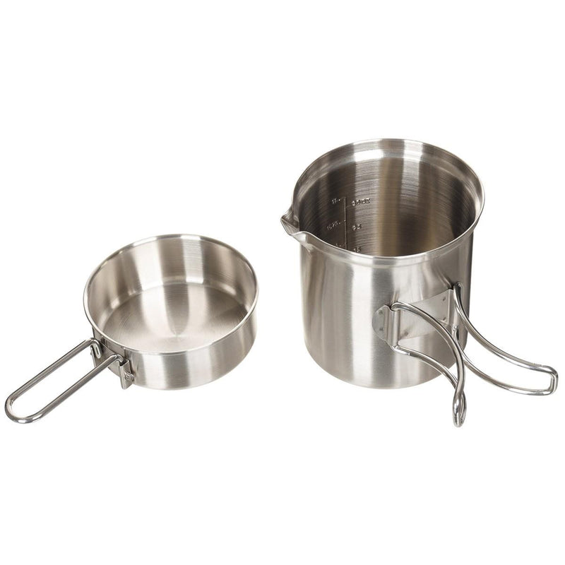 MFH Brand Mess Kit Set Camping Vandring Trekking Rostfritt stål Mess Kit Pot Pan Pan Pan Pan