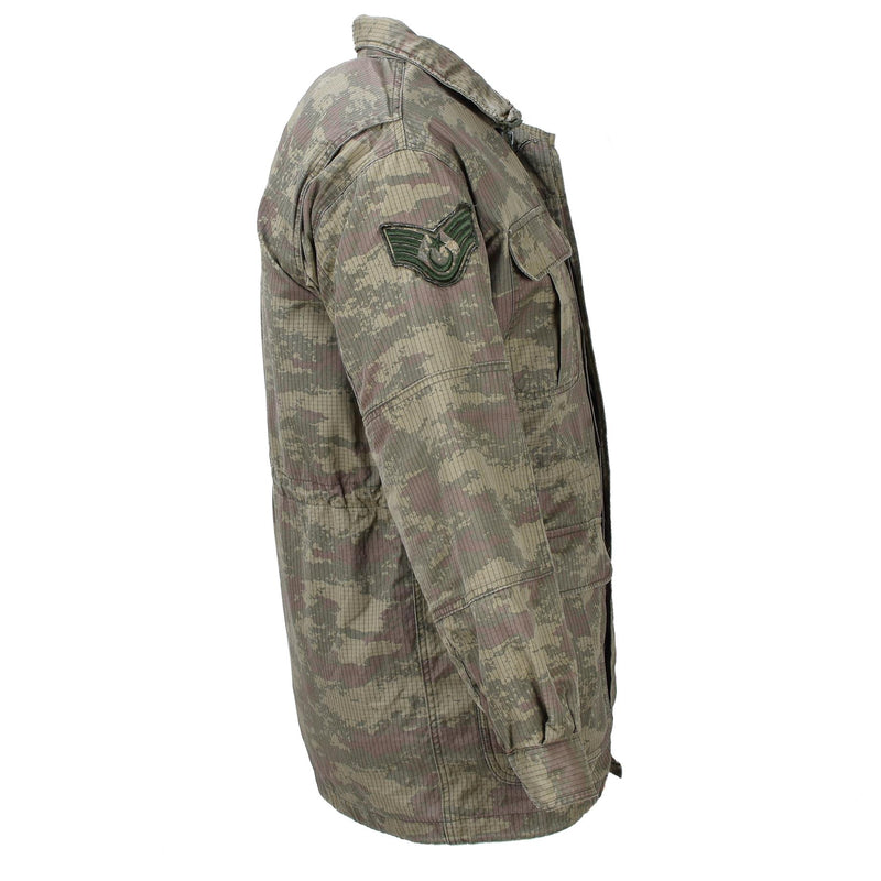 Original turkiska militära fallskärmshoppare jacka parka camo ripstop fodrad armé