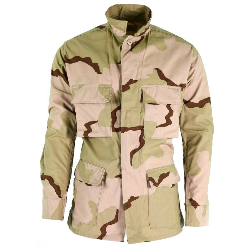 Äkta US Army Combat Jacket BDU 3-färg Ripstop Military Desert Camo Shirt Ny