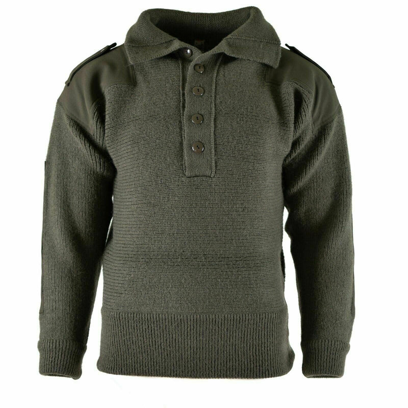 Original Österrikisk armé alpin pullover stickad tröja oliv od ull ny