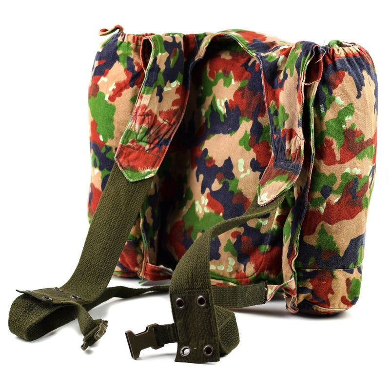 Äkta schweiziska arméryggsäck Schweiz Alpen Camo Snicker Rucksack W Suspenders