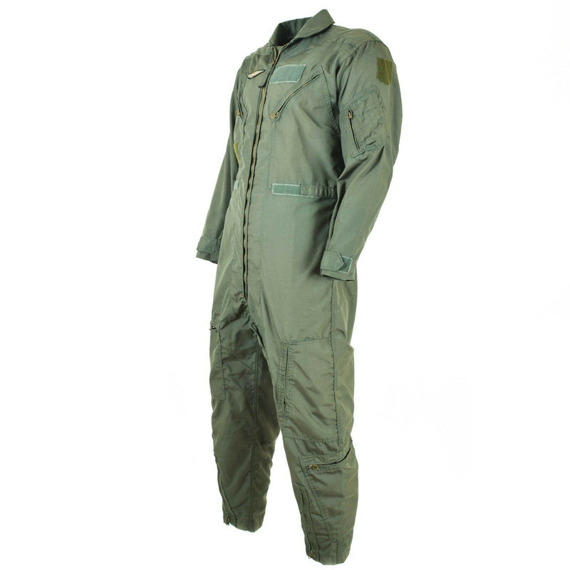 Äkta amerikanska militära USAF CWU-27/P Flight Suit Coveralls Fire Resistant Green