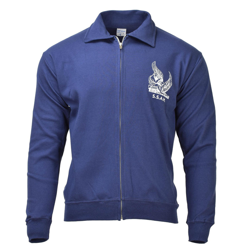 Original italienska flygvapen militär blå sportjacka full zip sportkläder ny