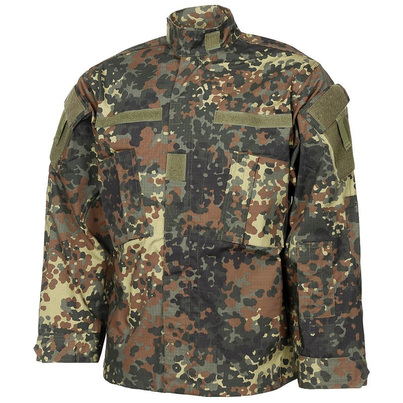 MFH Brand U.S. Military Style Jacket Field Uniform Flecktarn Camo Ripstop New