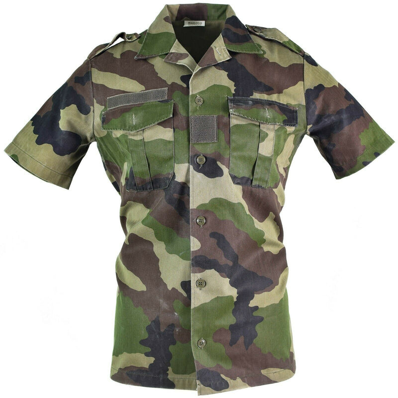 Original French Army F2 Shirt Woodland Camo CCE Kortärmare skjortor