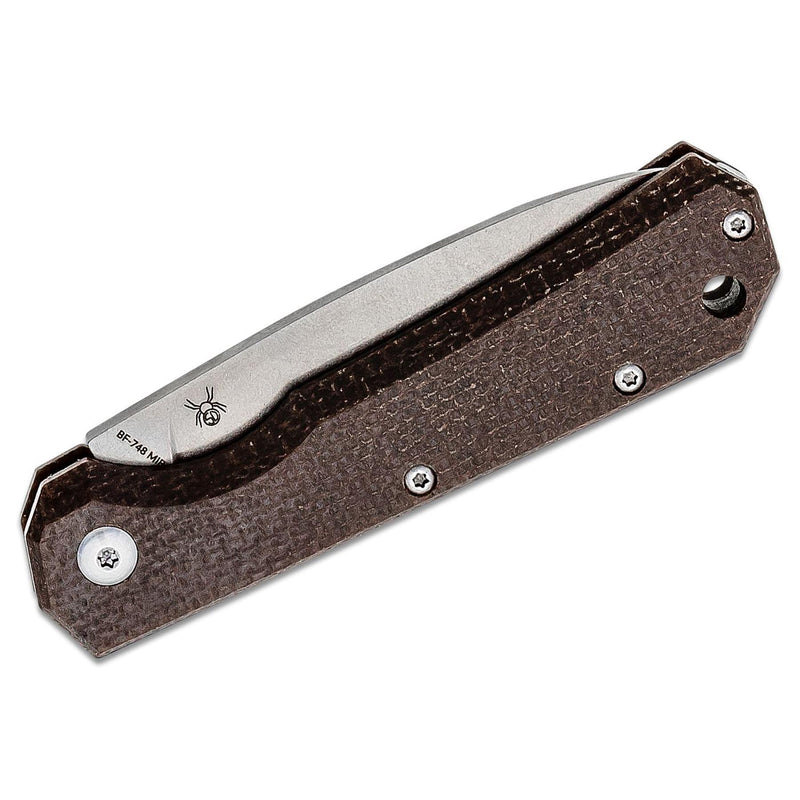 Räv knivar märke ciol folding kniv micarta stål 440c satinbelagd läder mantel