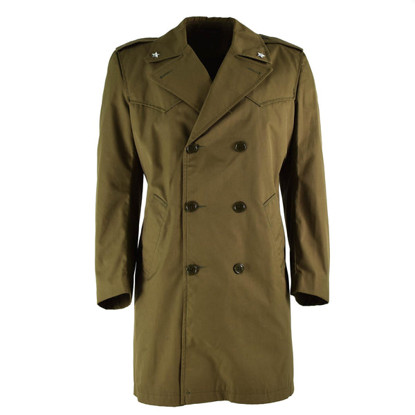 Original italiensk armé trenchcoat khaki blå vanlig färg regnrock militär fråga