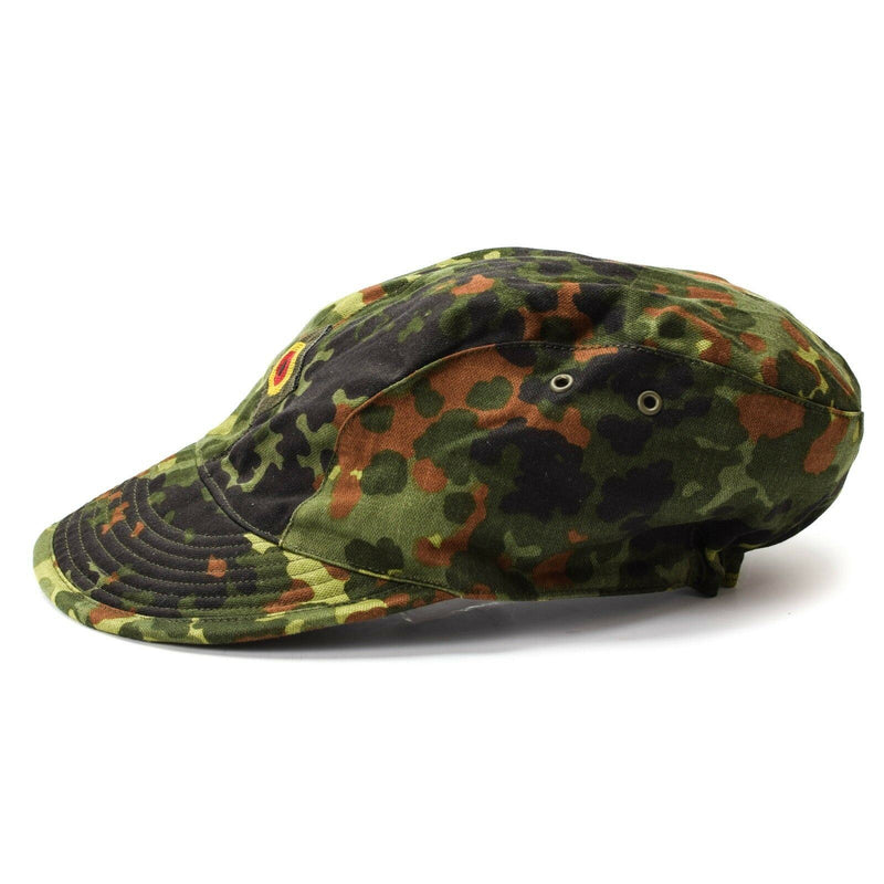 Äkine Original German Army Air Force Cap Flecktarn Camo Peak Hat Military New