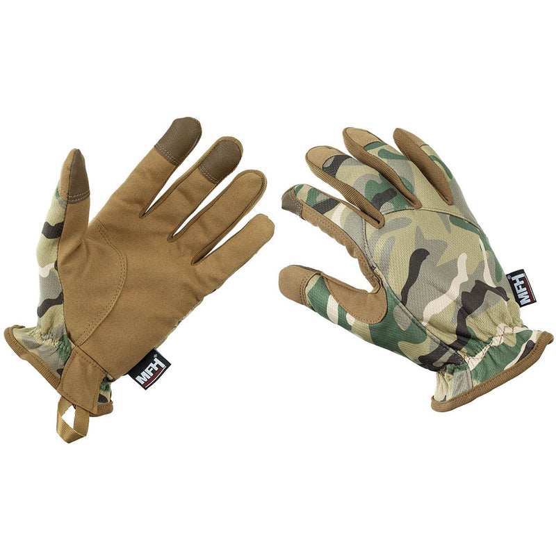 MFH Brand Army Operation Camo Gloves Tactical Combat Lightweight Tight Fit New