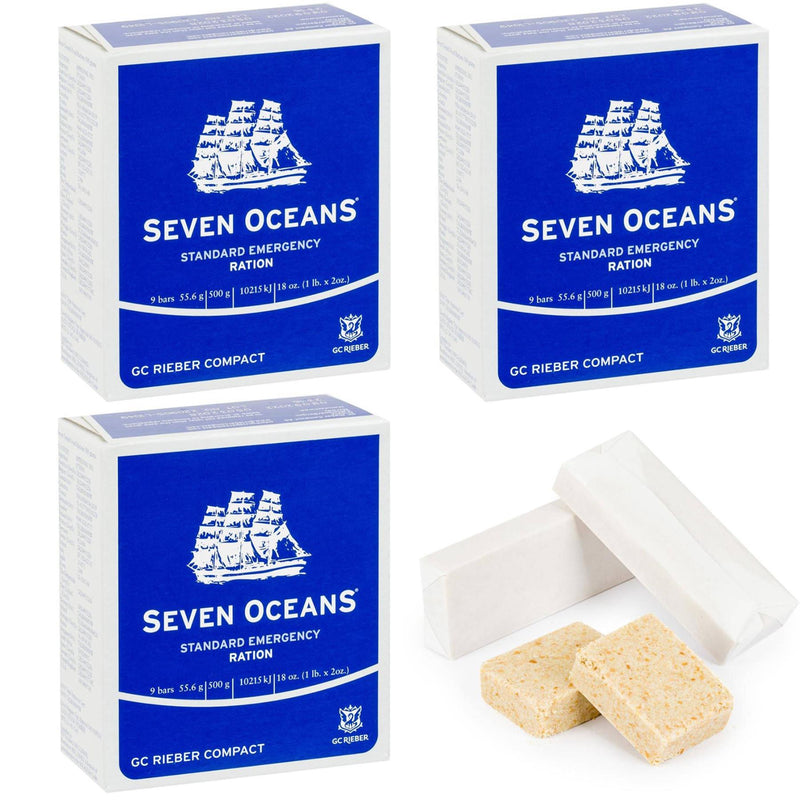 Sju Oceans Biscuit Ration Måltider Emergency Survival Handing Food Prepper 3pcs