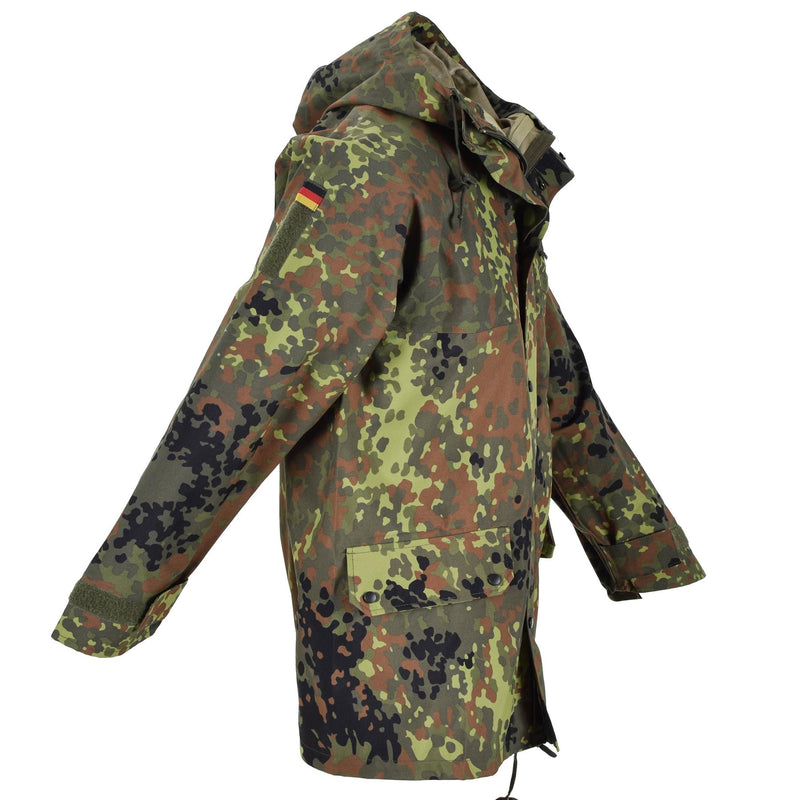 Mil-Tec Brand German Army Field Jacket Goretex Flecktarn Camo Watertofar Rain