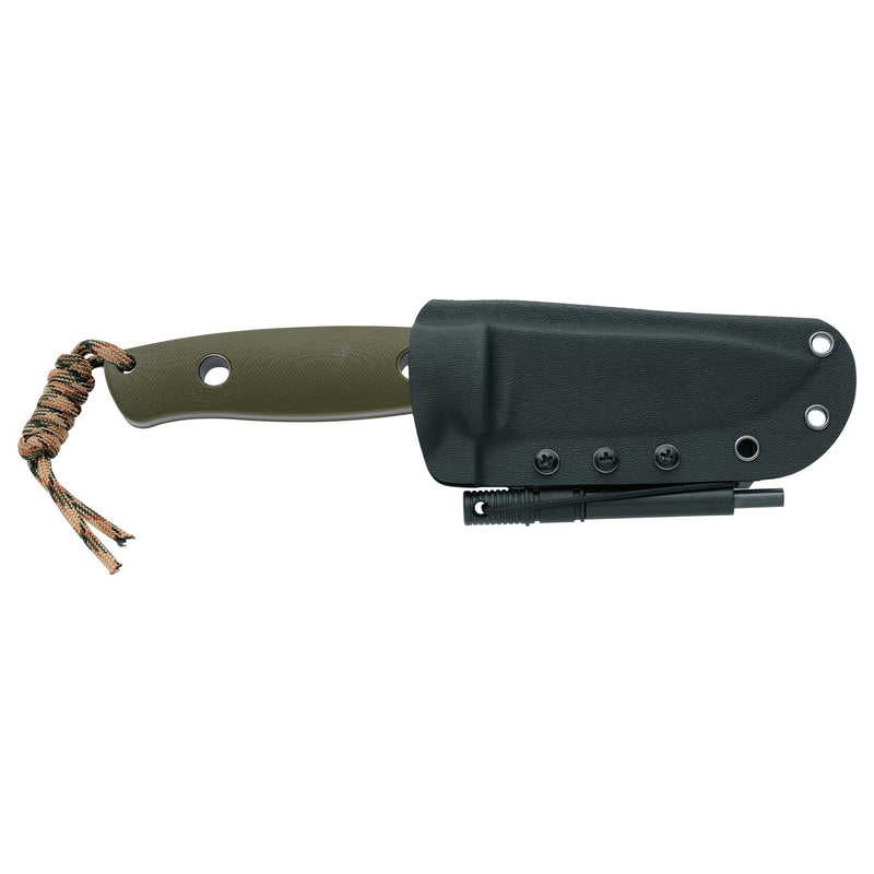 Fox Knives BF-710 D2 Fixat Blade Knife Kydex mantel Firestarter OD Green