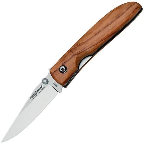 Fox Knives Brand Italy Folding Knife Stainless Steel 440C Olive Wood Handle