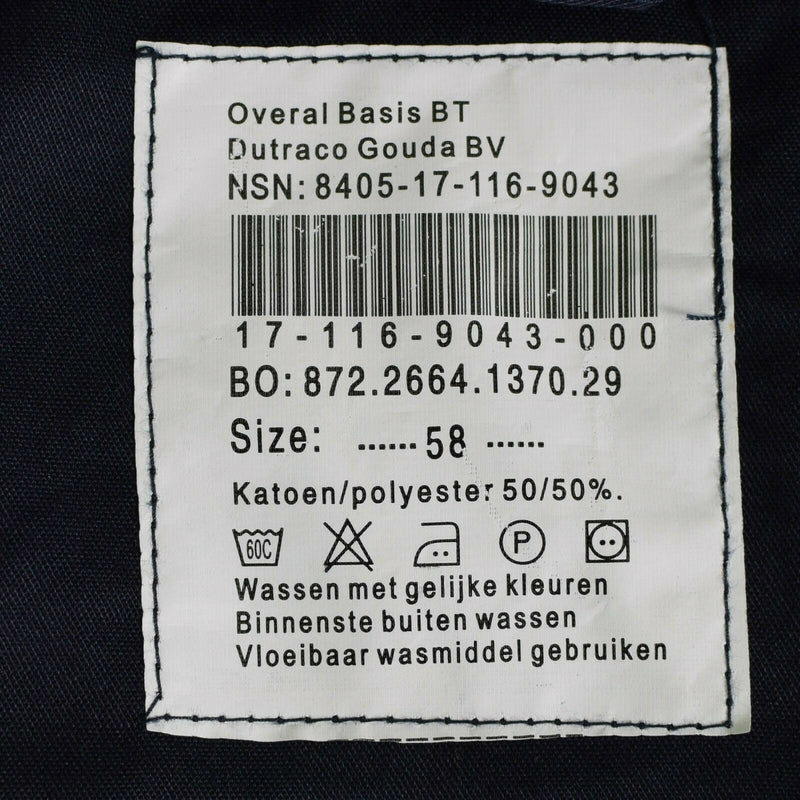 Äkta holländska marinen Coverall Military Issue Army Jumpsuit Blue övergripande ny