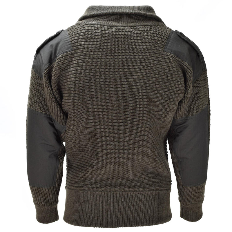 Mil-tec varumärkeströja Österrikisk arméstil Alpin Pullover Knit Men Olive Od Wool