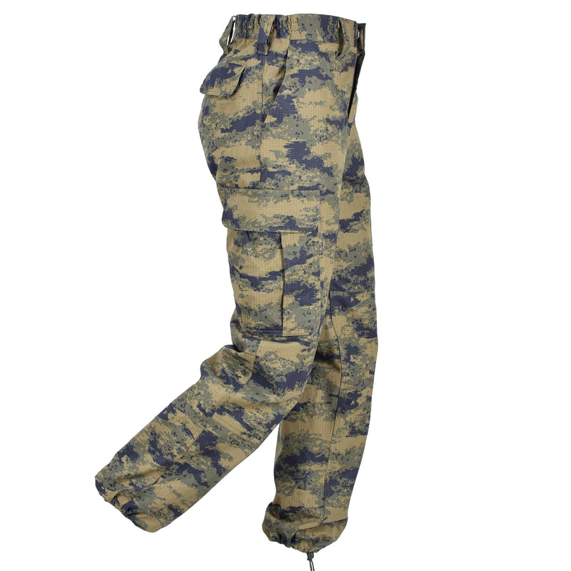 Original Turkish Army Blue Digital Camo Tactical Pants Ripstop Combat Trousers