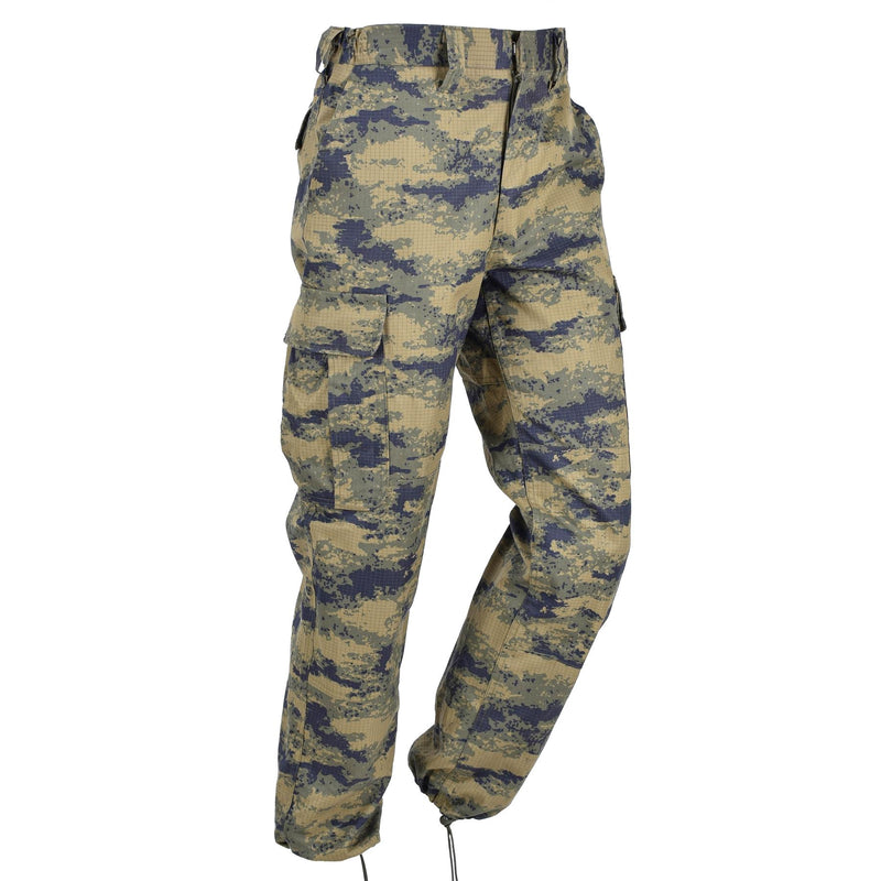 Original Turkish Army Blue Digital Camo Tactical Pants Ripstop Combat Trousers