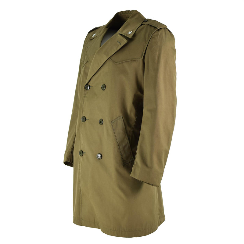 Original italiensk armé trenchcoat khaki blå vanlig färg regnrock militär fråga