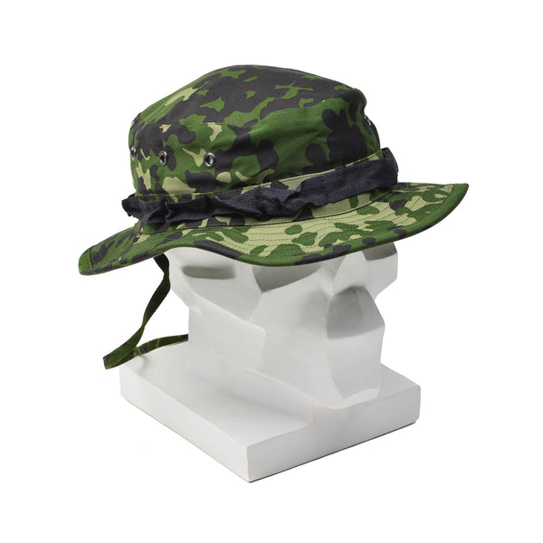 Original danska militär M84 Camo Boonie Hat Summer Tropical Cap Wide Brim New