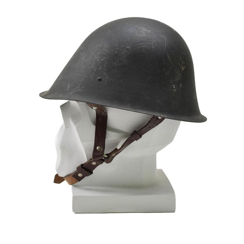 Original rumänska militära taktiska stålhjälm M73 Paratrooper Chinstrap Olive