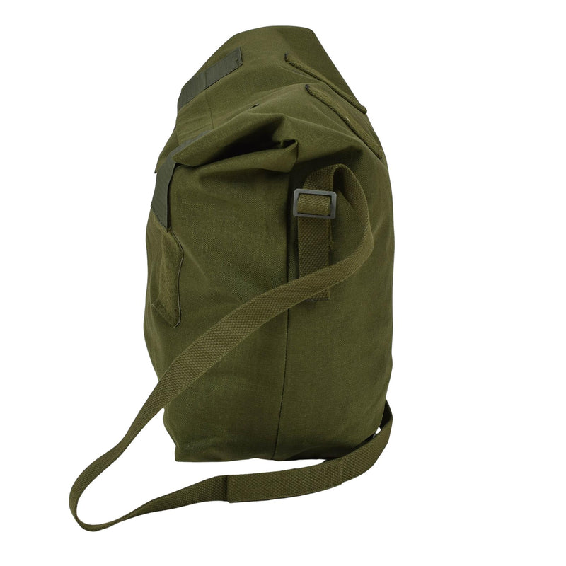 Original dansk militär axelväska roll-top nylon PVC belagd oliv