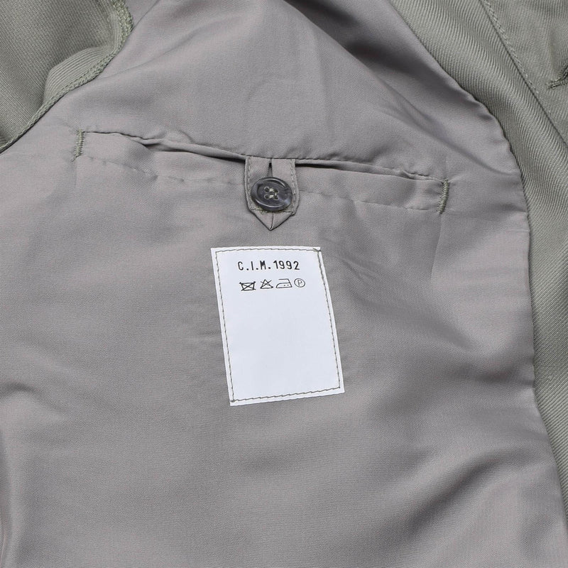 Äkta fransk militärjacka blus ike skjorta grå vintage överskott blouson ny