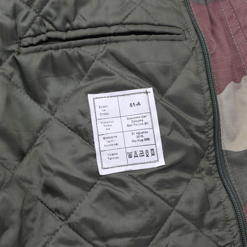 Original turkisk militär camo parka hållbar ripstop w avtagbar liner taktisk