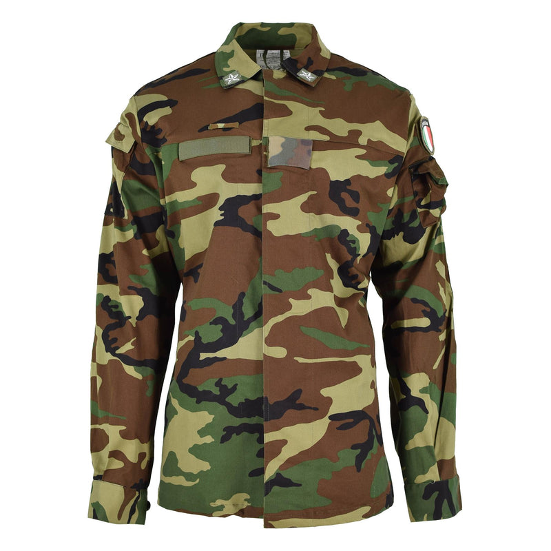 Original Italien Militär Combat Jacket Lätt Woodland Camo Army Surplus New