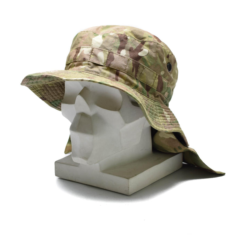 Original British Tactical Camo Hat MTP Boonie Cap med Neck Flap Summer Hat