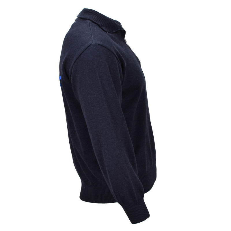 Original italienska arméns räddningstjänst Pullover Blue Wool Bodywarmer tröja