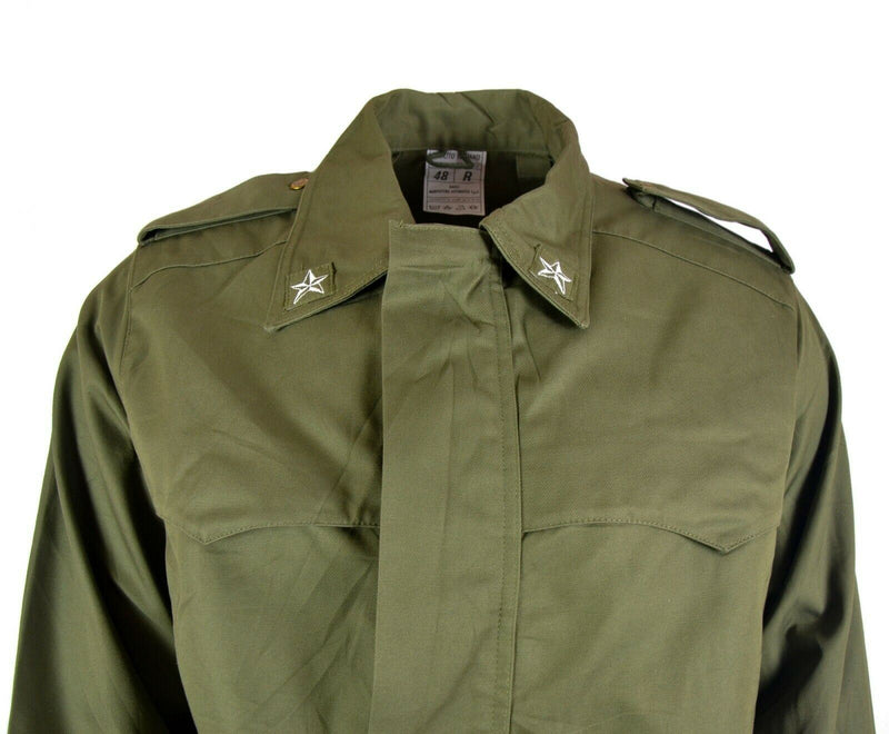 Original italiensk armé olivgrön parka militärjacka bdu överskottsfråga kappa