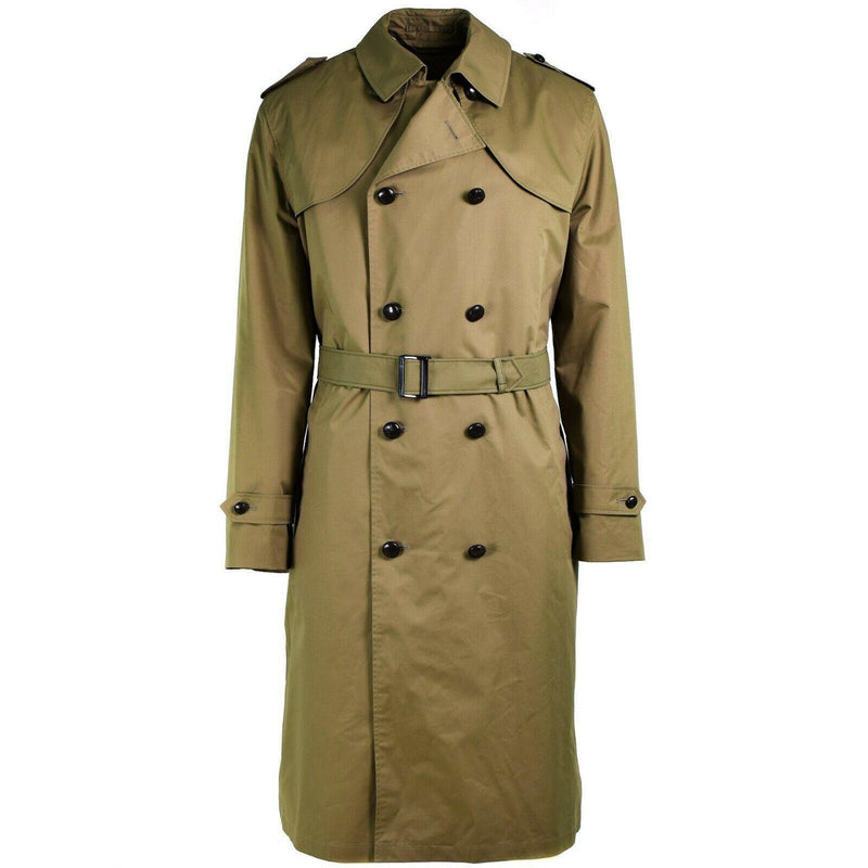 Original Dutch Army Trench Coat Mens Khaki Formal Officer Coat med foder NYTT