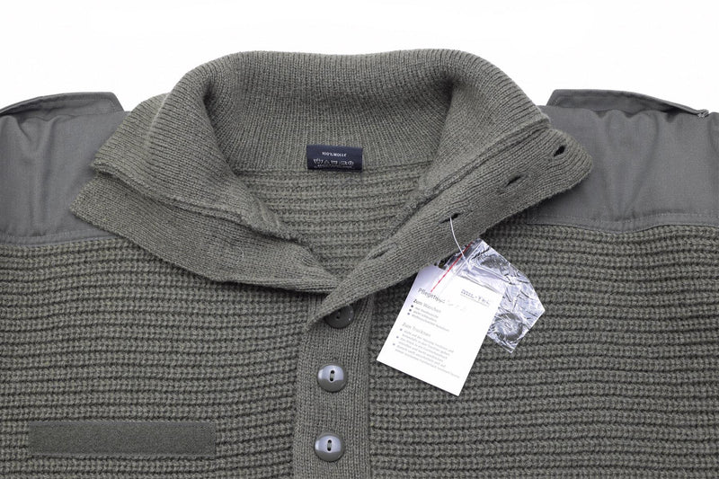 Mil-tec varumärkeströja Österrikisk arméstil Alpin Pullover Knit Men Olive Od Wool