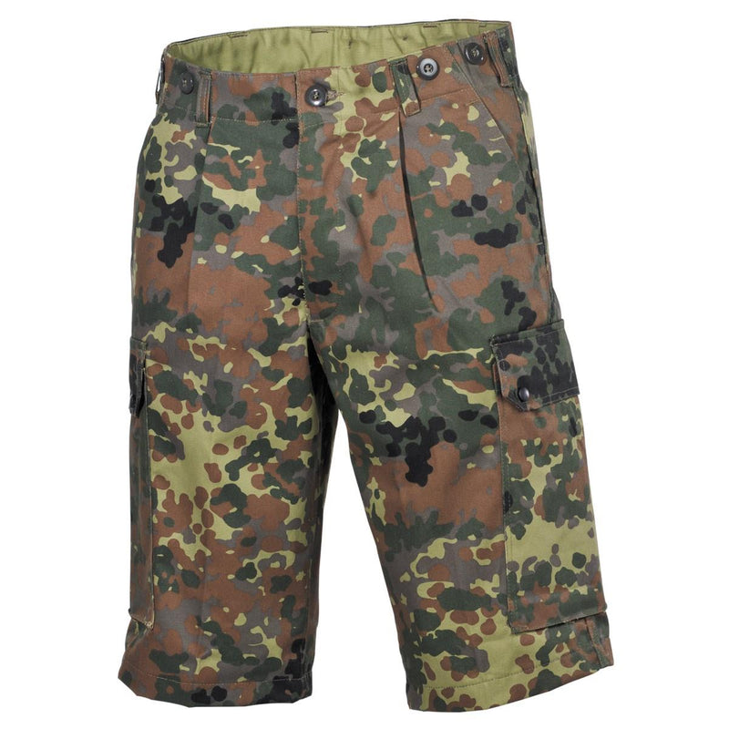 MFH Brand Army Style Shorts Bermuda Flecktarn Camo Sturdy Ripstop Uniform New